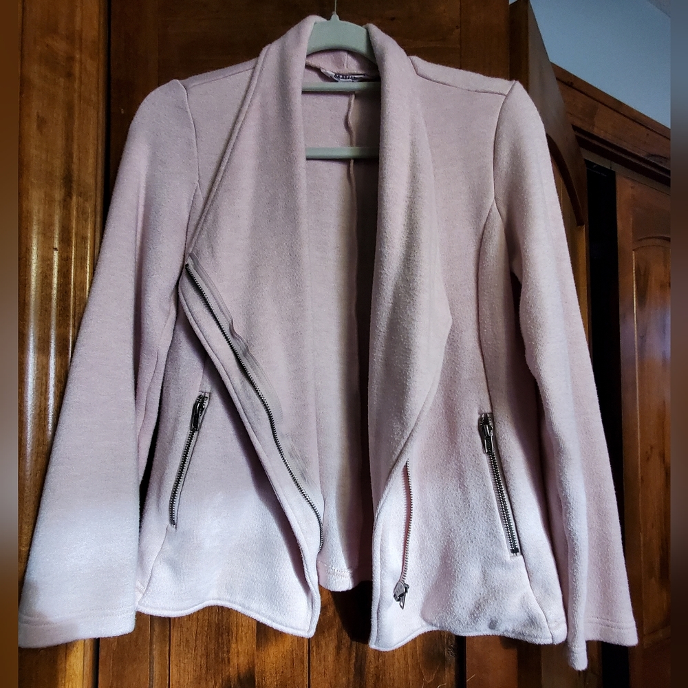BB Dakota Moto Style Sweater Jacket, Size M
